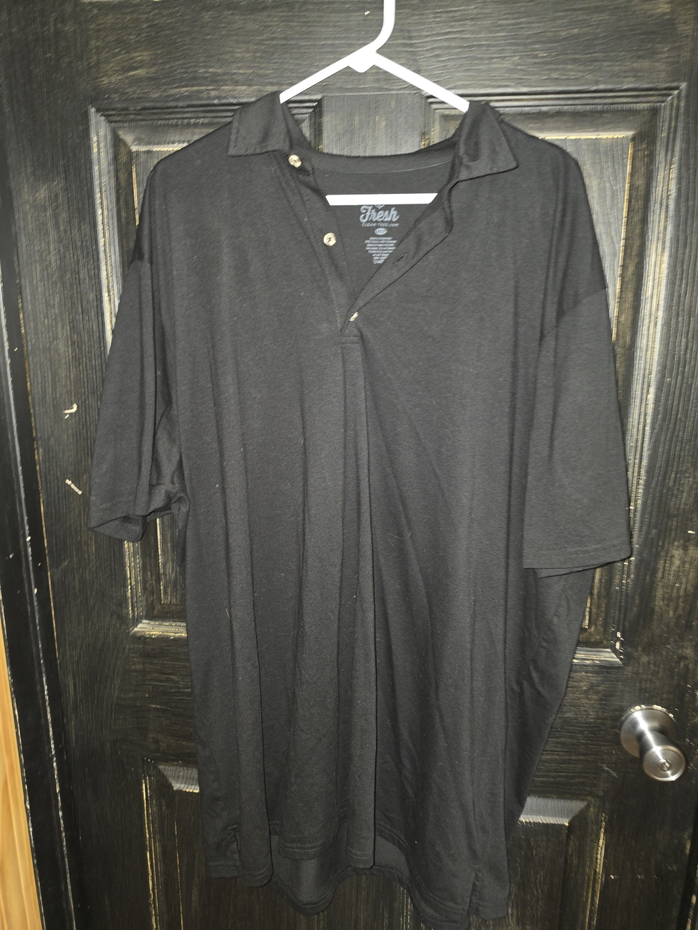 Fresh Clean Tee Men's Black Polo Size 3XLT